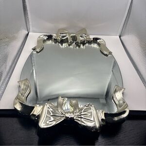 Godinger Metal Silver bow mirror SMALL SCRATCHES SEE PICS. 3B